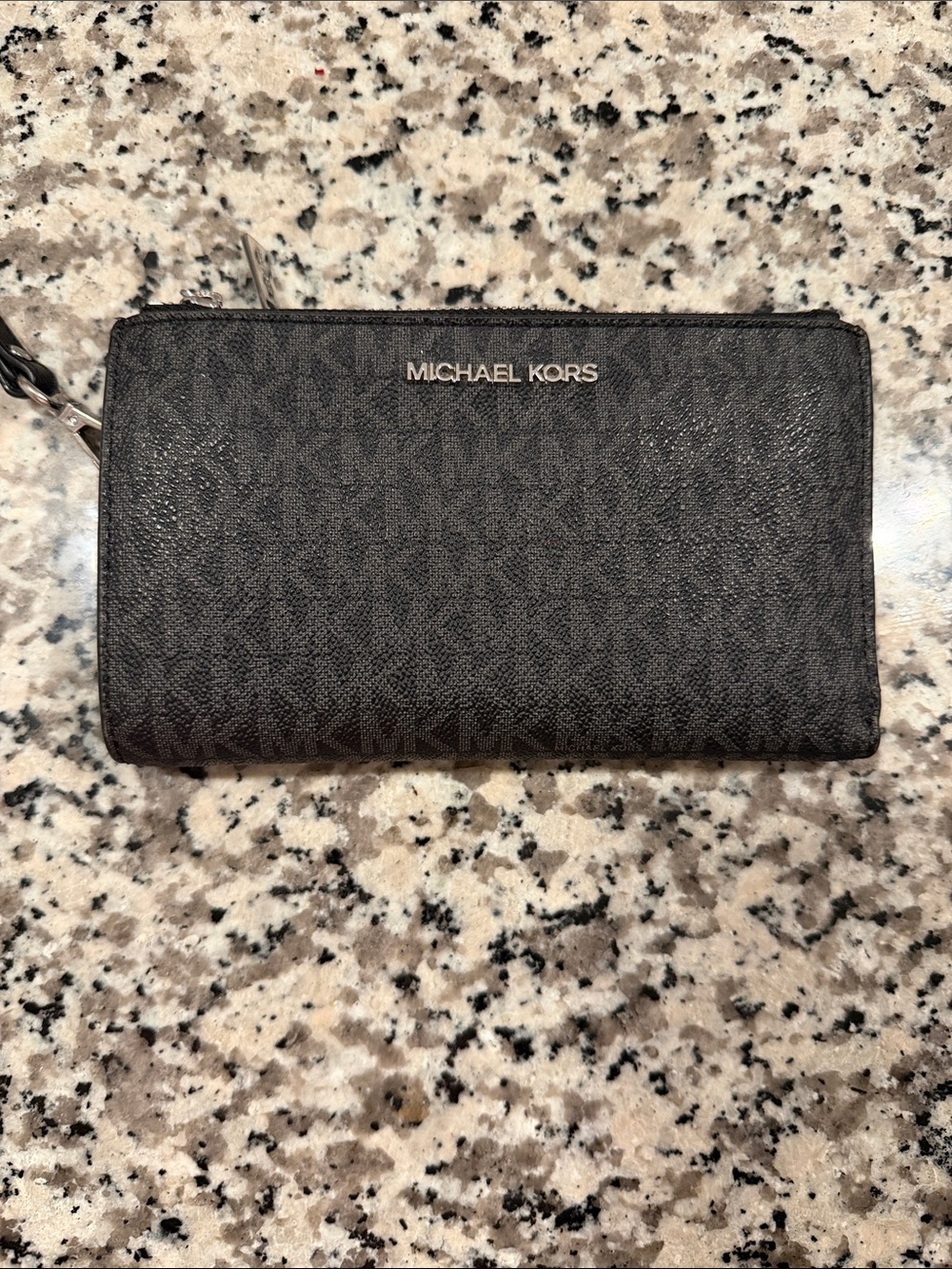 Michael Kors Black Signature Zip Around Wallet